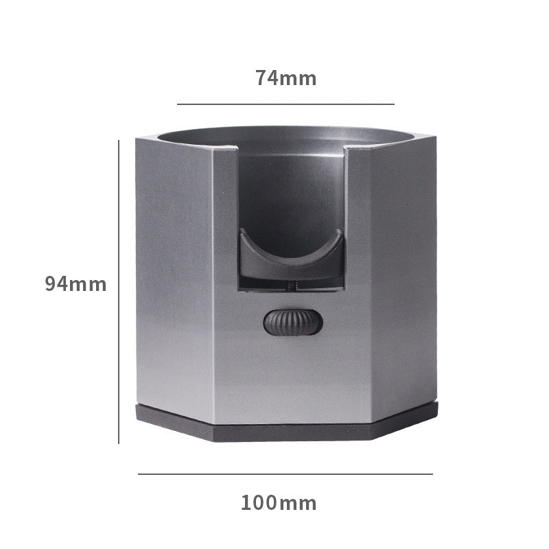 Dark Grey Diamond Professional Aluminum Espresso Tamping Station - Adjustable Portafilter Holder Stand